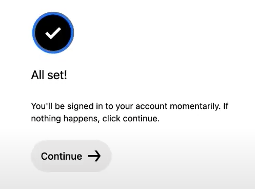 Uber Eats continue button