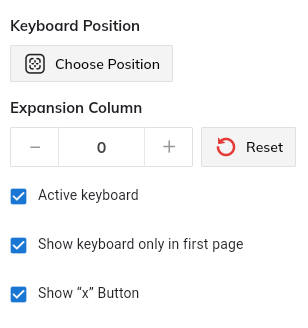 Keyboard configuration interface