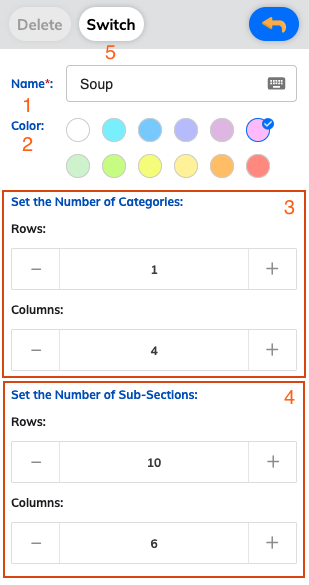 Category management interface